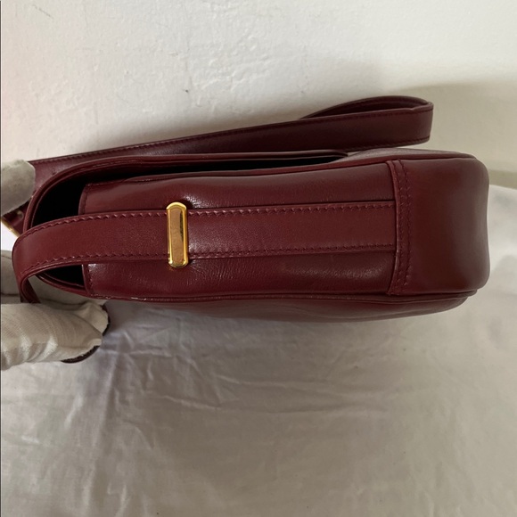 Celine Crossbody Flap Bag in Bordeaux Leather - Picture 5 of 12
